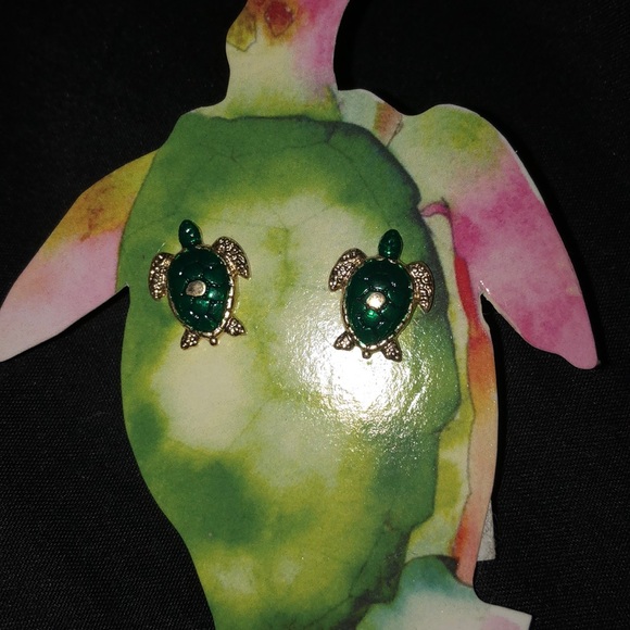 Turtle Earrings - Picture 2 of 2